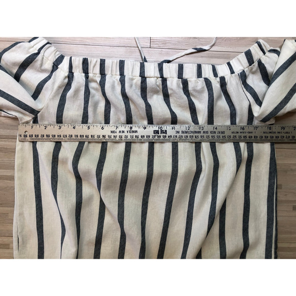 Vince Camuto, Striped Off The Shoulder Halter Top, Linen Blend, Women's X Small - Picture 4 of 5